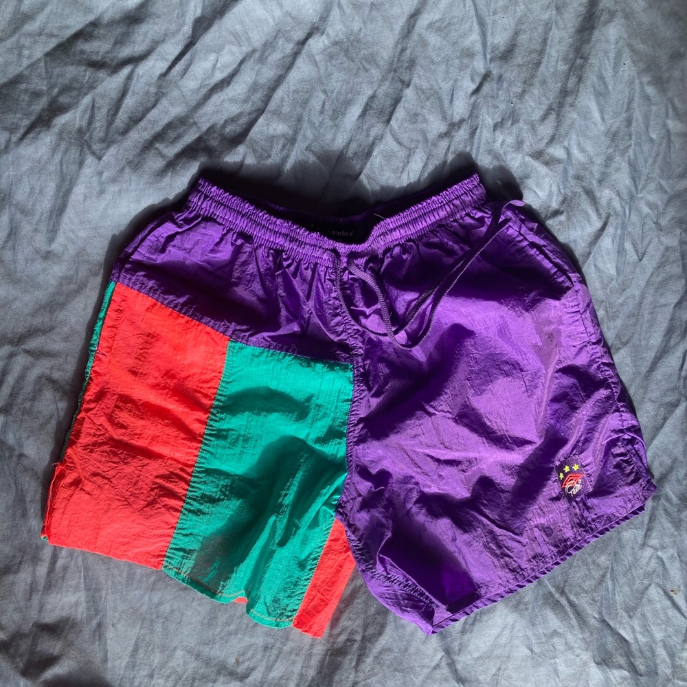 Umbro Pele Soccer Shorts Color Block Adult Medium Please see measurements.